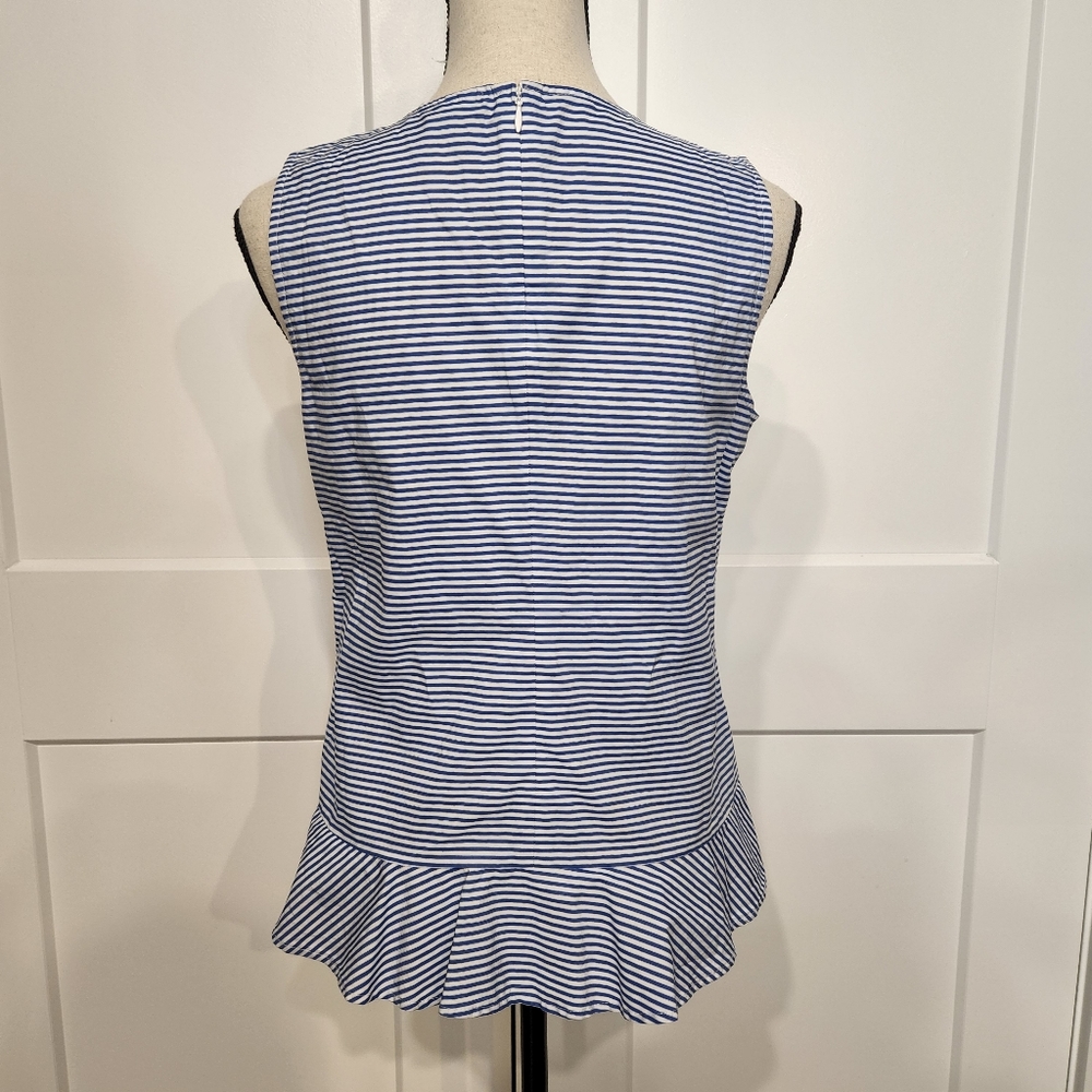 🍉 Tommy Hilfiger Blue White Stripe Shirt Size Small - Picture 2 of 3